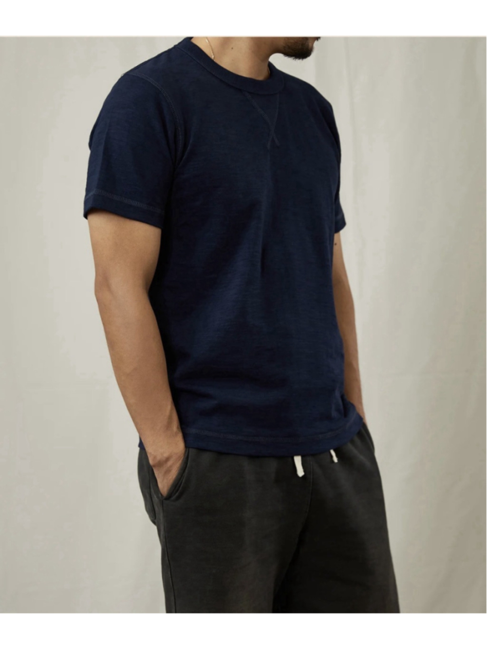10.5 oz US Cotton Tubular Gusset T-Shirt - Indigo M